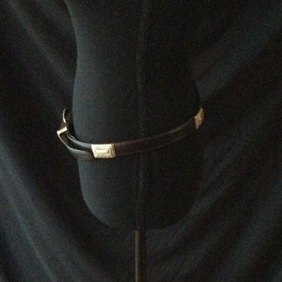 Brighton Black Leather Belt with Silvertone accents - Picture 5 of 9